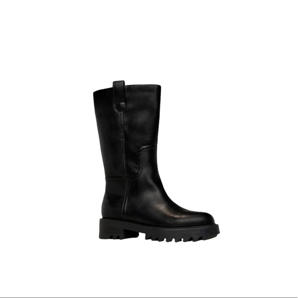 ShoeDazzle Jaffie Boots Biker Chunky Lug Sole - Picture 5 of 9